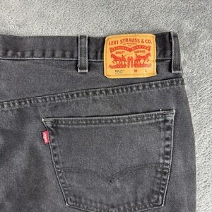 Levis 550 Jeans Mens 44X29 Black Relaxed Fit Straight Leg Red Tab Denim Pants